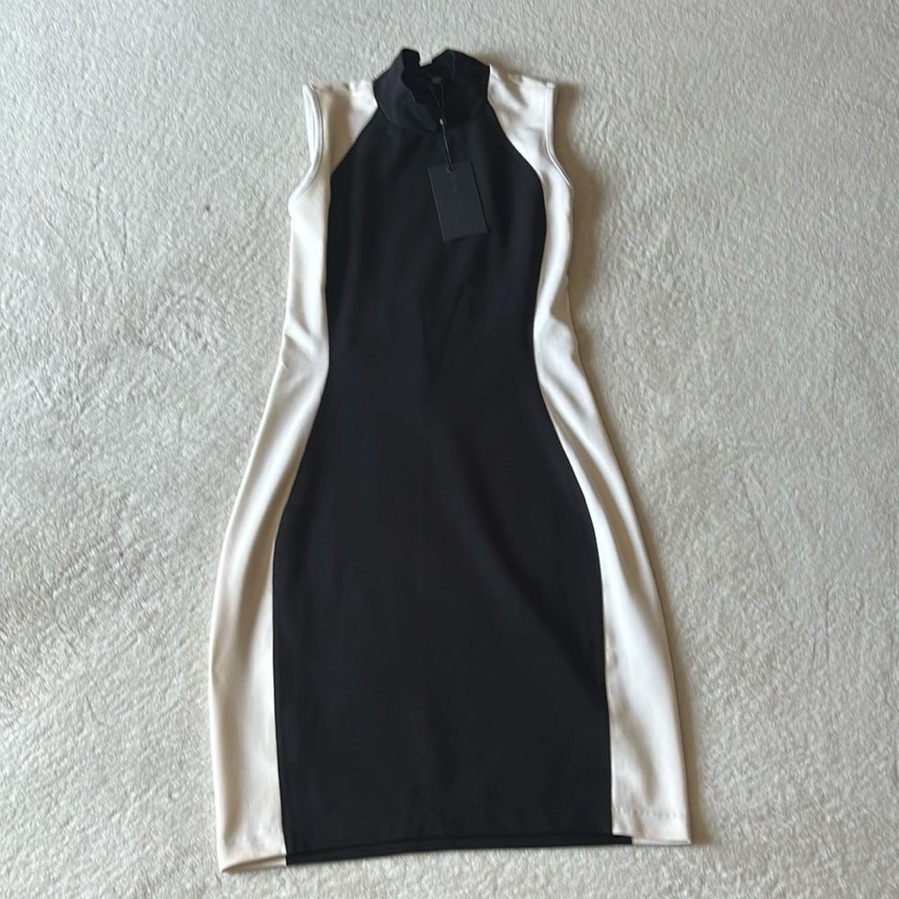 Kendall + Kylie High Neck Color Colorblock Bodycon Dress